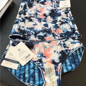 Athleta Tie Dye Swimsuit, NWT. Teen size 16. Bottoms are reversible.